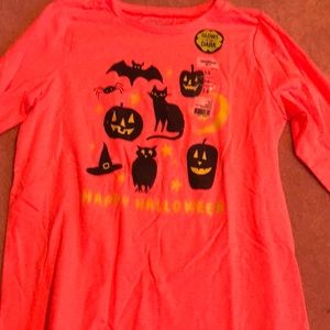 Orange/pink long sleeve shirt “happy Halloween”